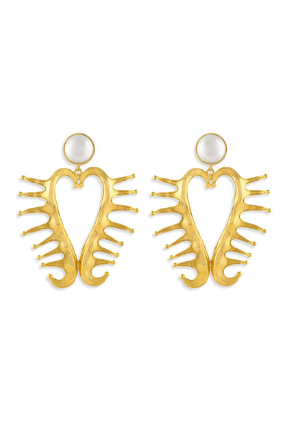 Amour Heart Pearl Earrings 