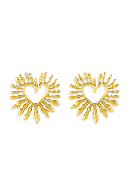 Amour Heart Gold Earrings 