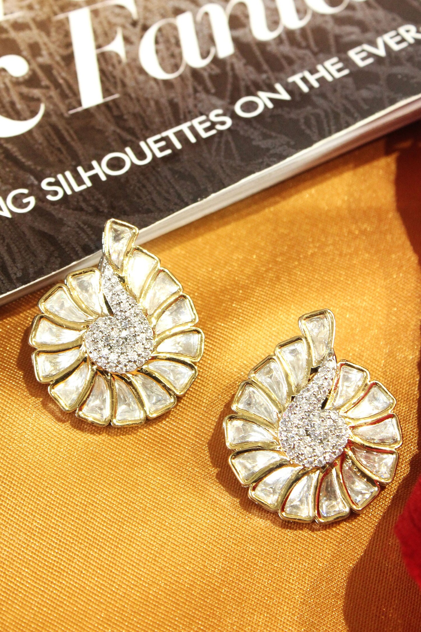 Designer White Stud Earrings 