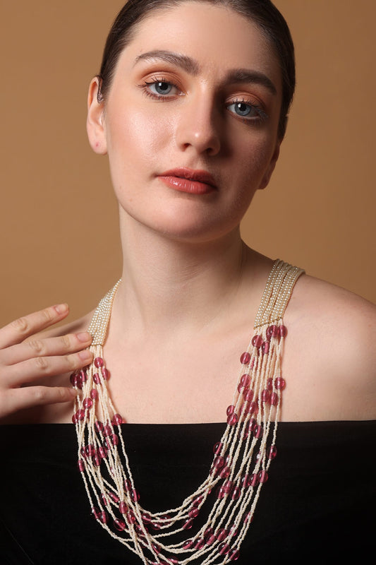 Rosy Radiance Haar Pendent Necklace 