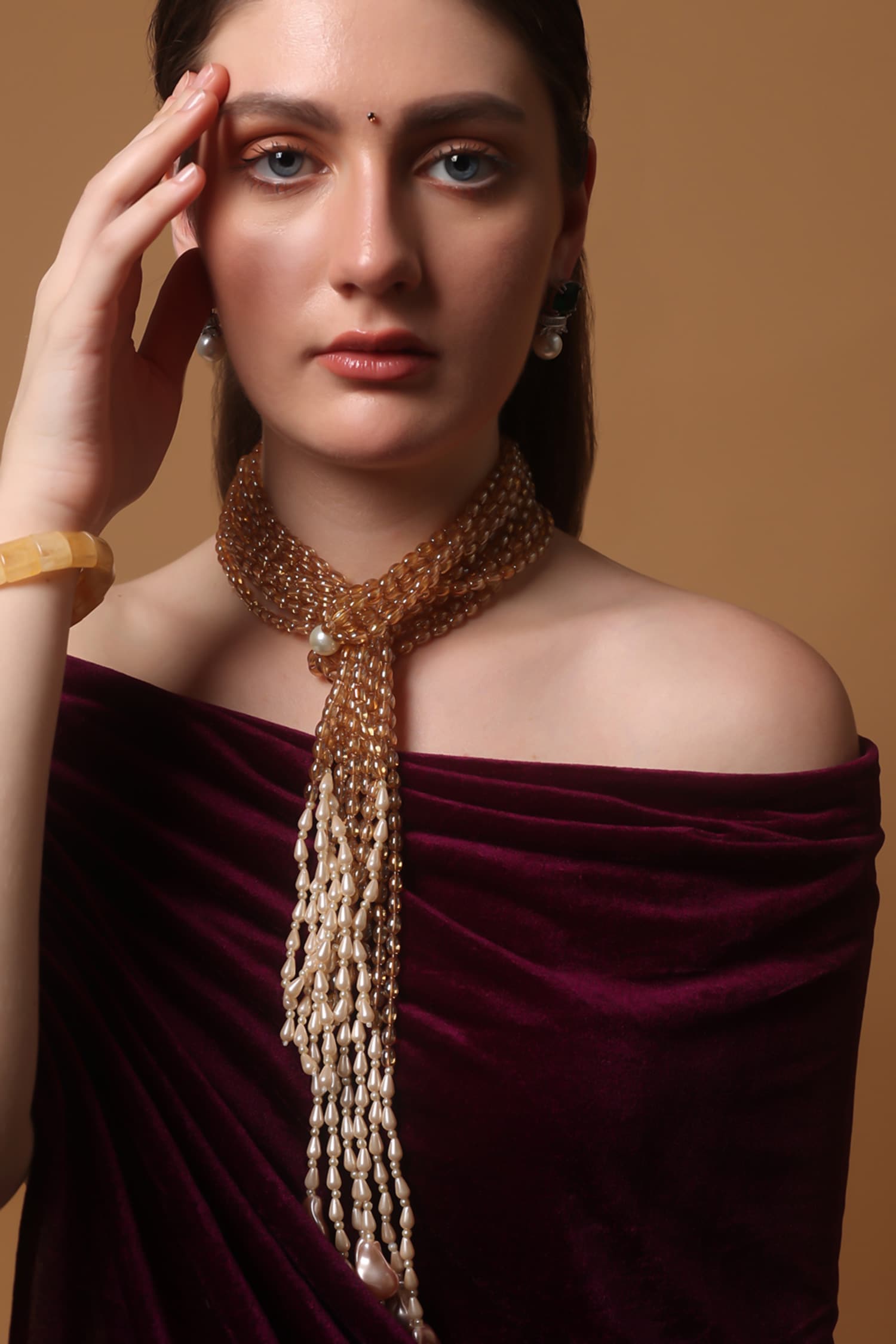 Gold-Plated Pearl Strand Necklace 