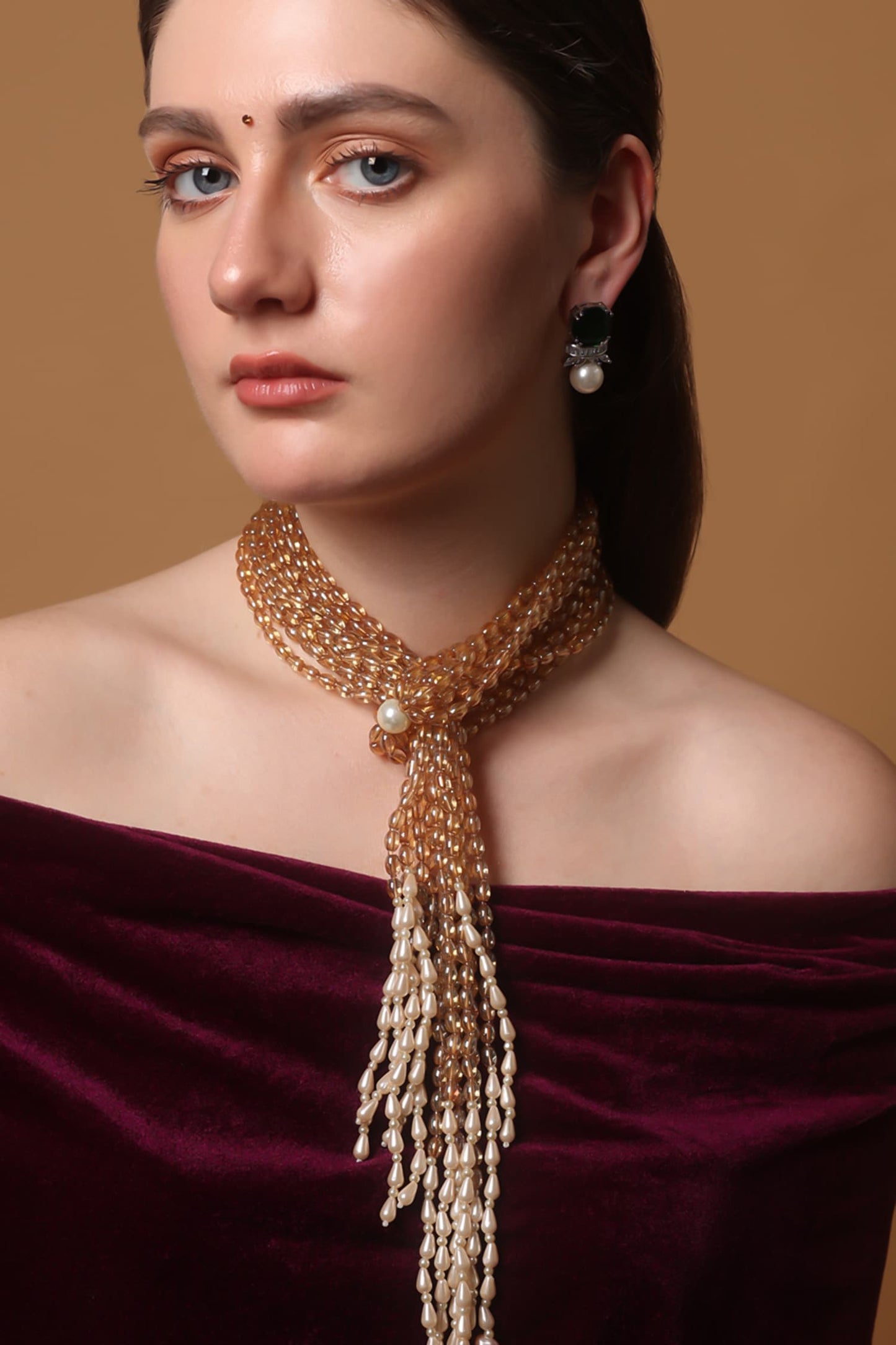 Gold-Plated Pearl Strand Necklace 