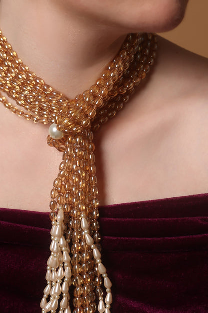 Gold-Plated Pearl Strand Necklace 