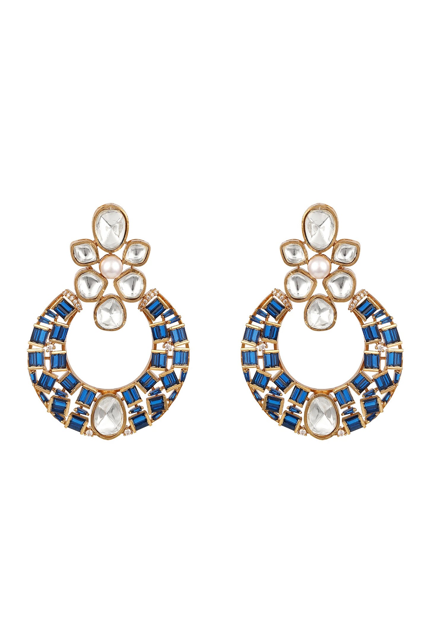 Blue & Gold Designer Earrings 