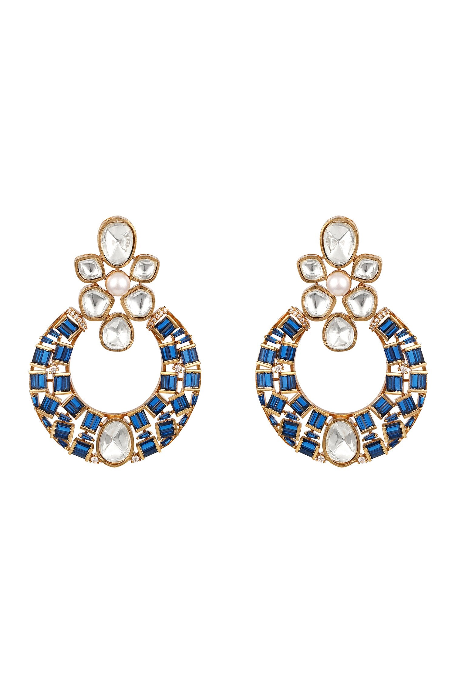 Blue & Gold Designer Earrings 