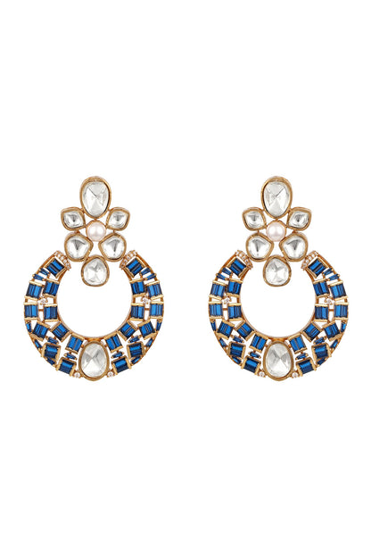 Blue & Gold Designer Earrings 