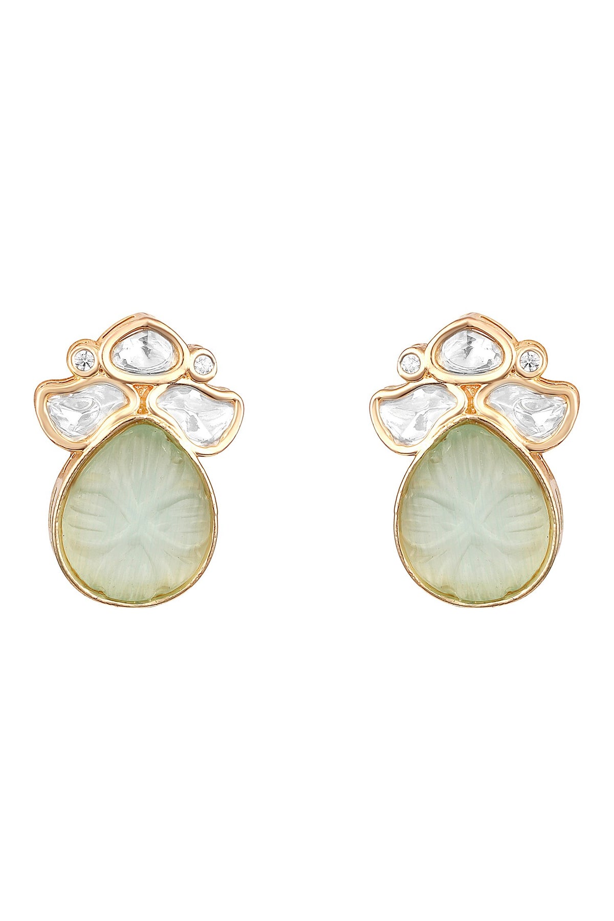 Gold Mint Designer Necklace & Earring Set 