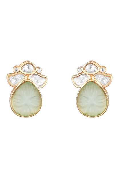 Gold Mint Designer Necklace & Earring Set 