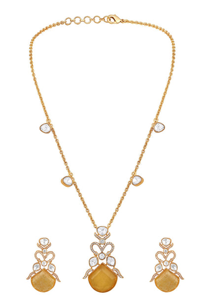 Gold Plated Designer Necklace & Earring Set 