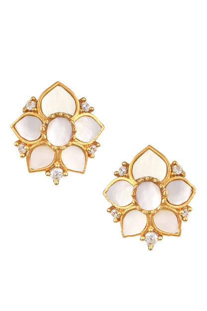 Gold & White Designer Necklace Set 