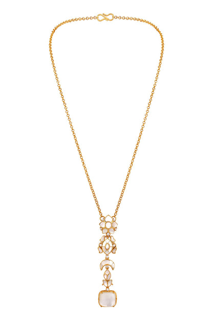 Gold & White Designer Necklace Set 