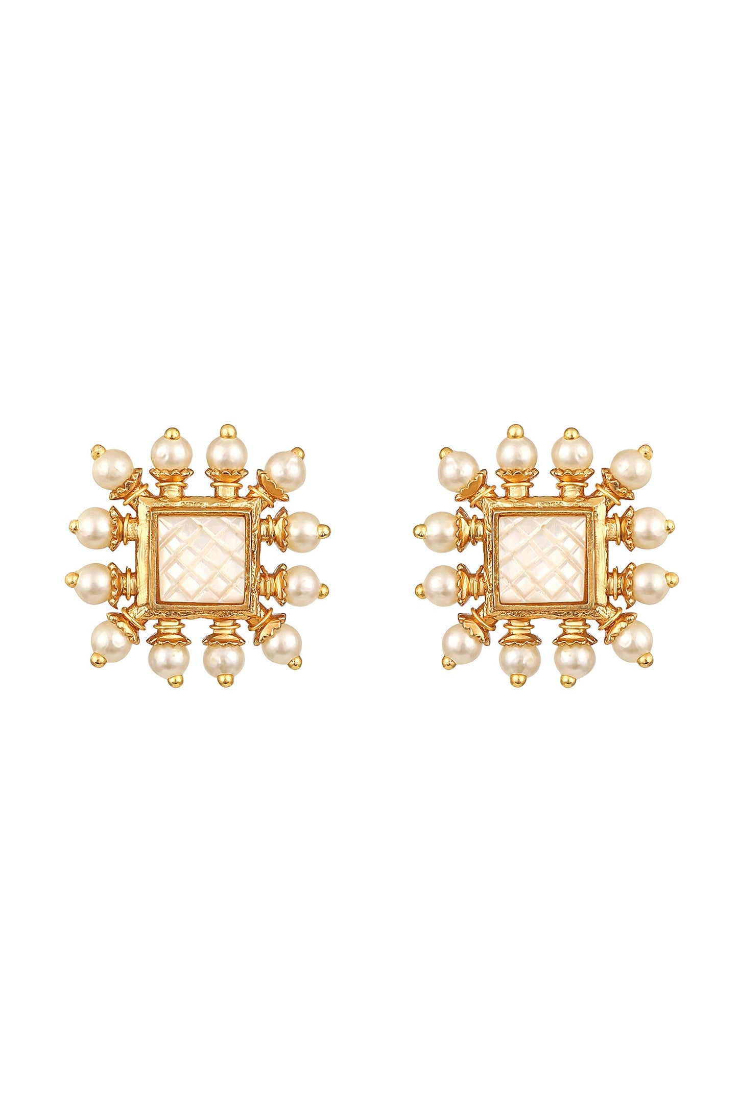 Gold & White Designer Necklace Set 
