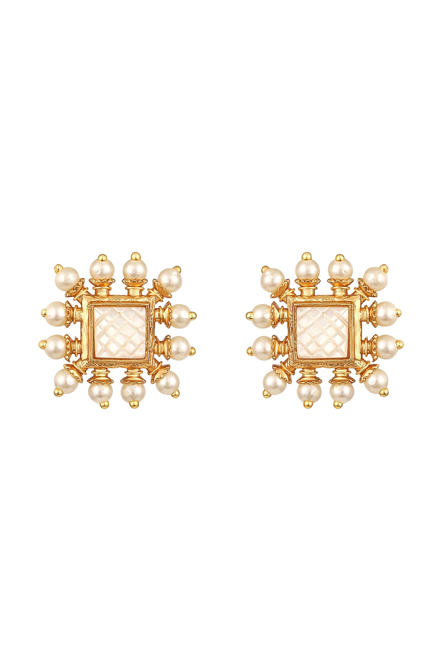 Gold & White Designer Necklace Set 