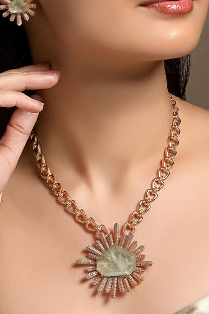 Gold Mint Designer Jewelry Set 