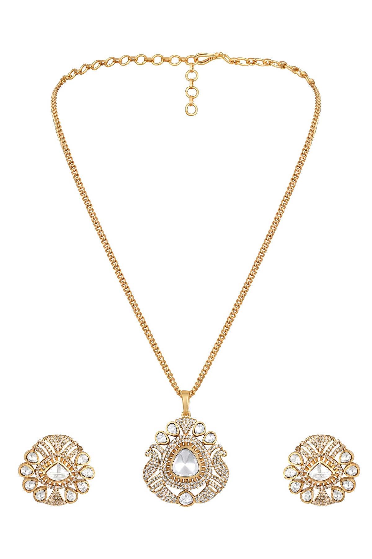 Gold Plated Designer Necklace & Earring Set 