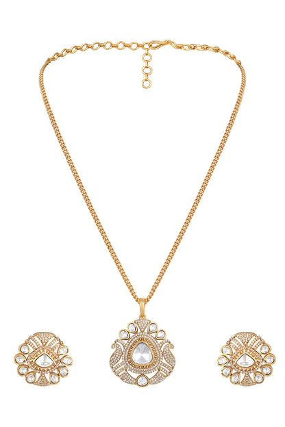 Gold Plated Designer Necklace & Earring Set 