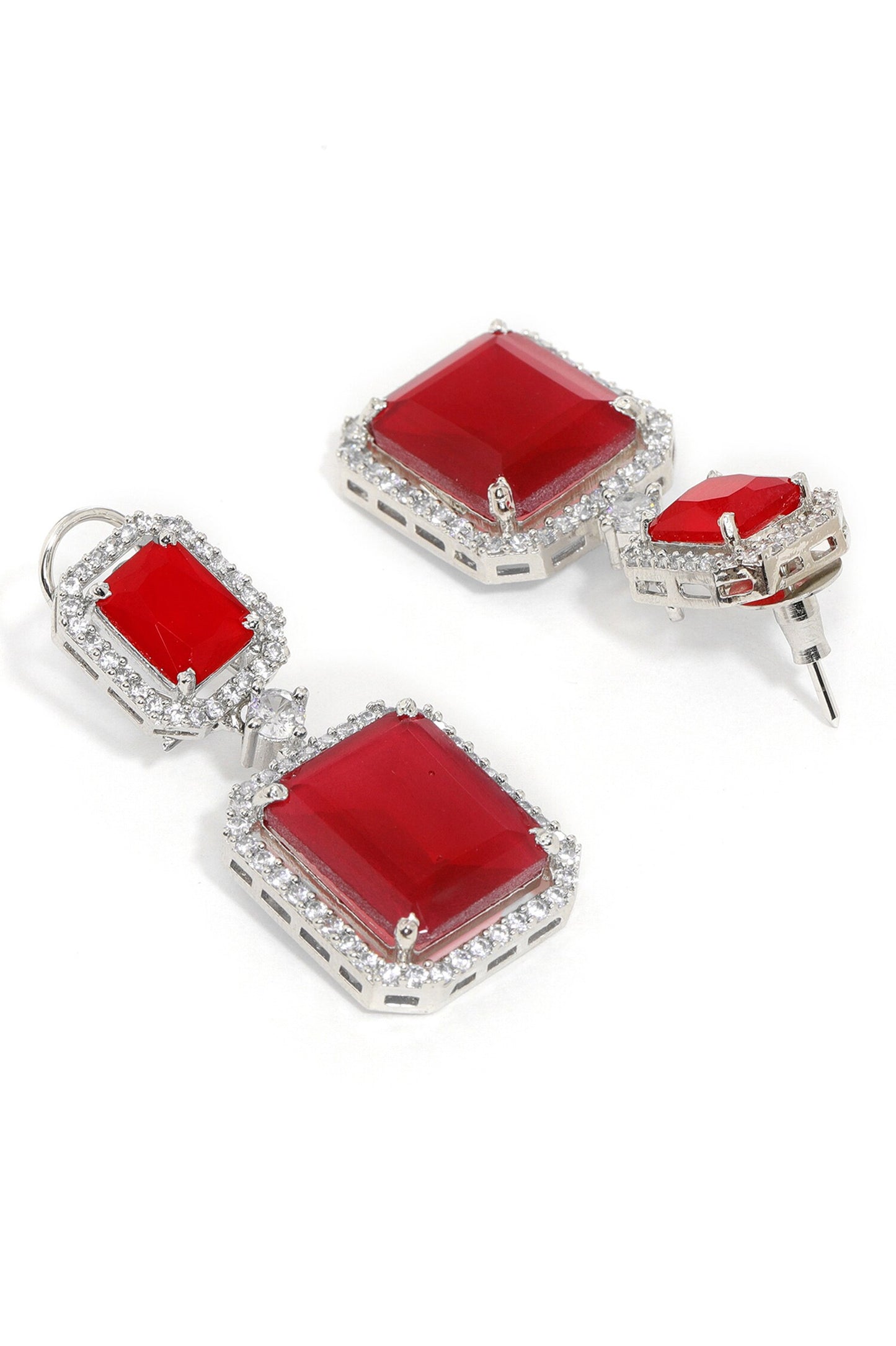 Doublet Red Earrings 