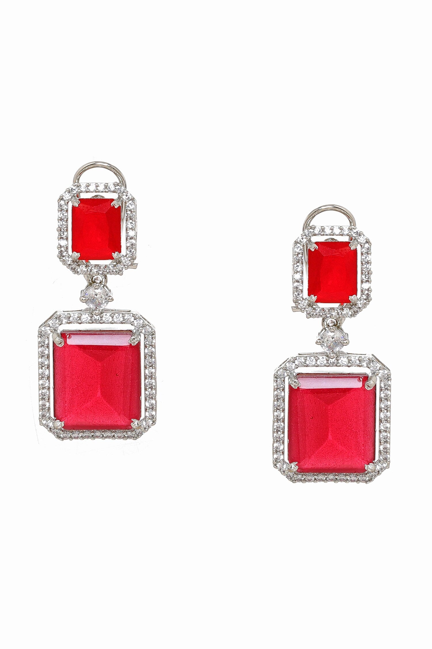Doublet Red Earrings 