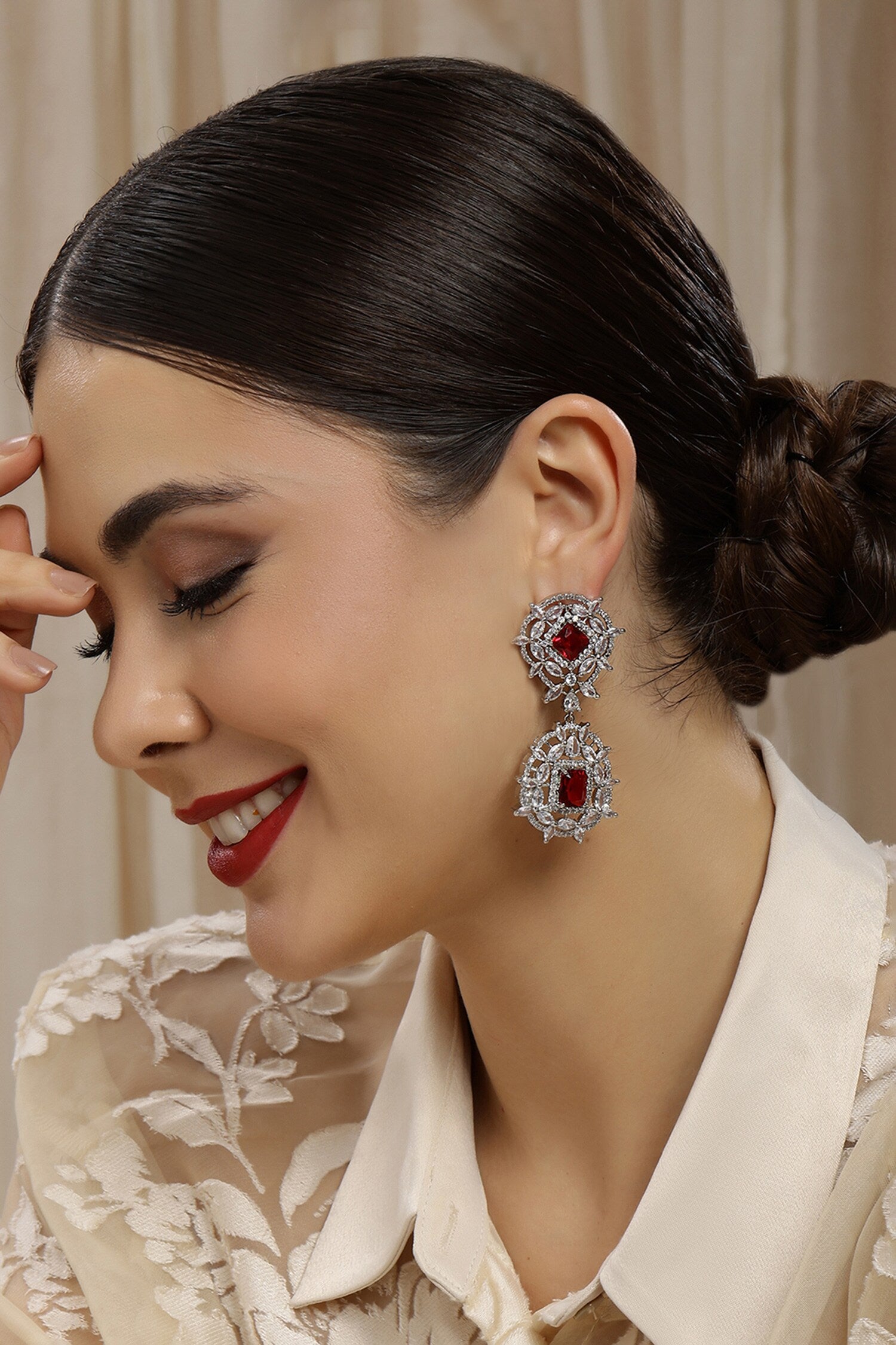 Doublet & Ruby Earrings 