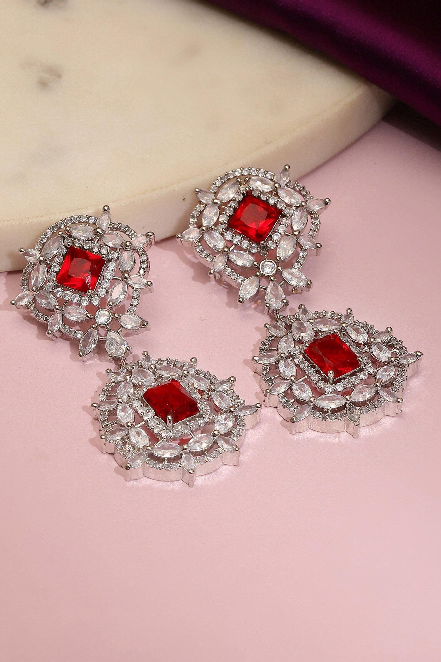 Doublet & Ruby Earrings 