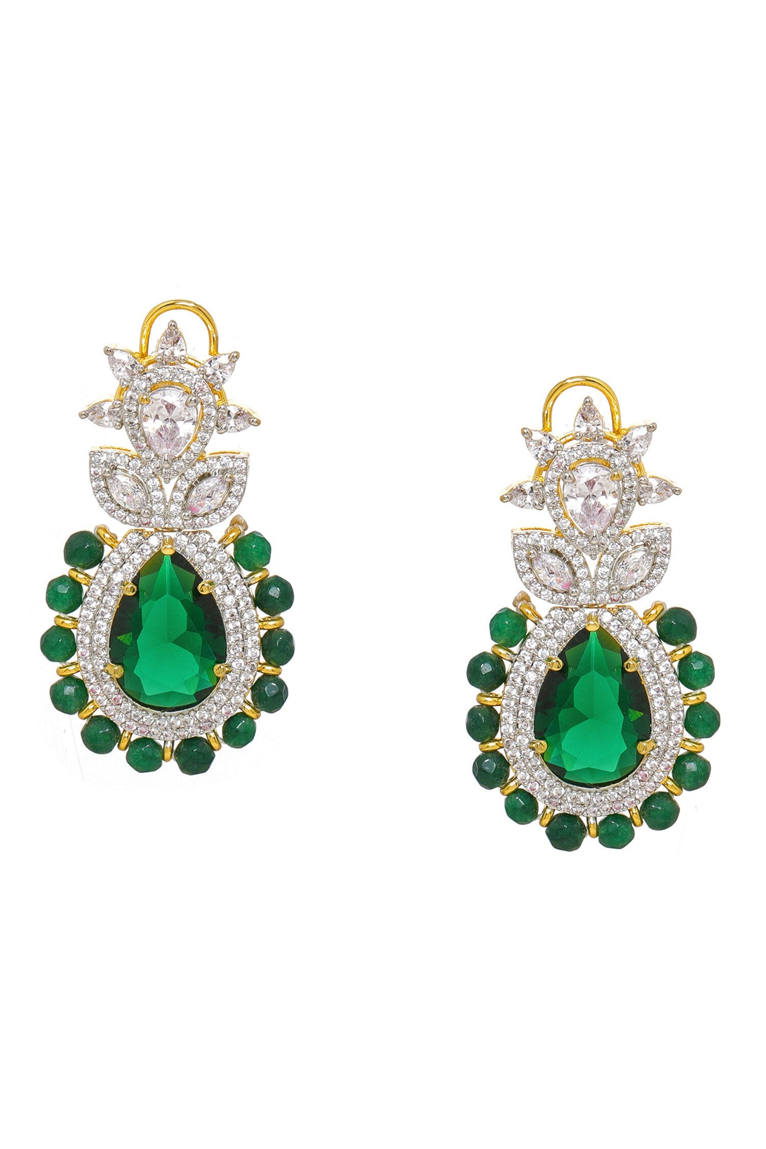 Emerald Embellished Earrings 