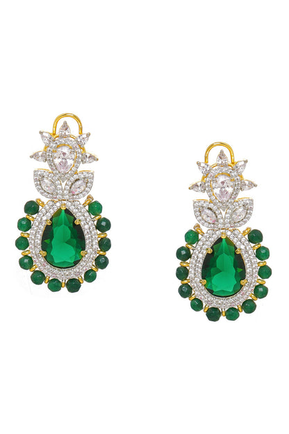 Emerald Embellished Earrings 