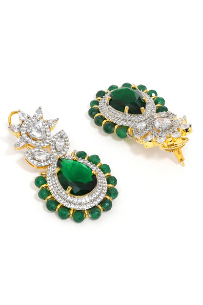 Emerald Embellished Earrings 