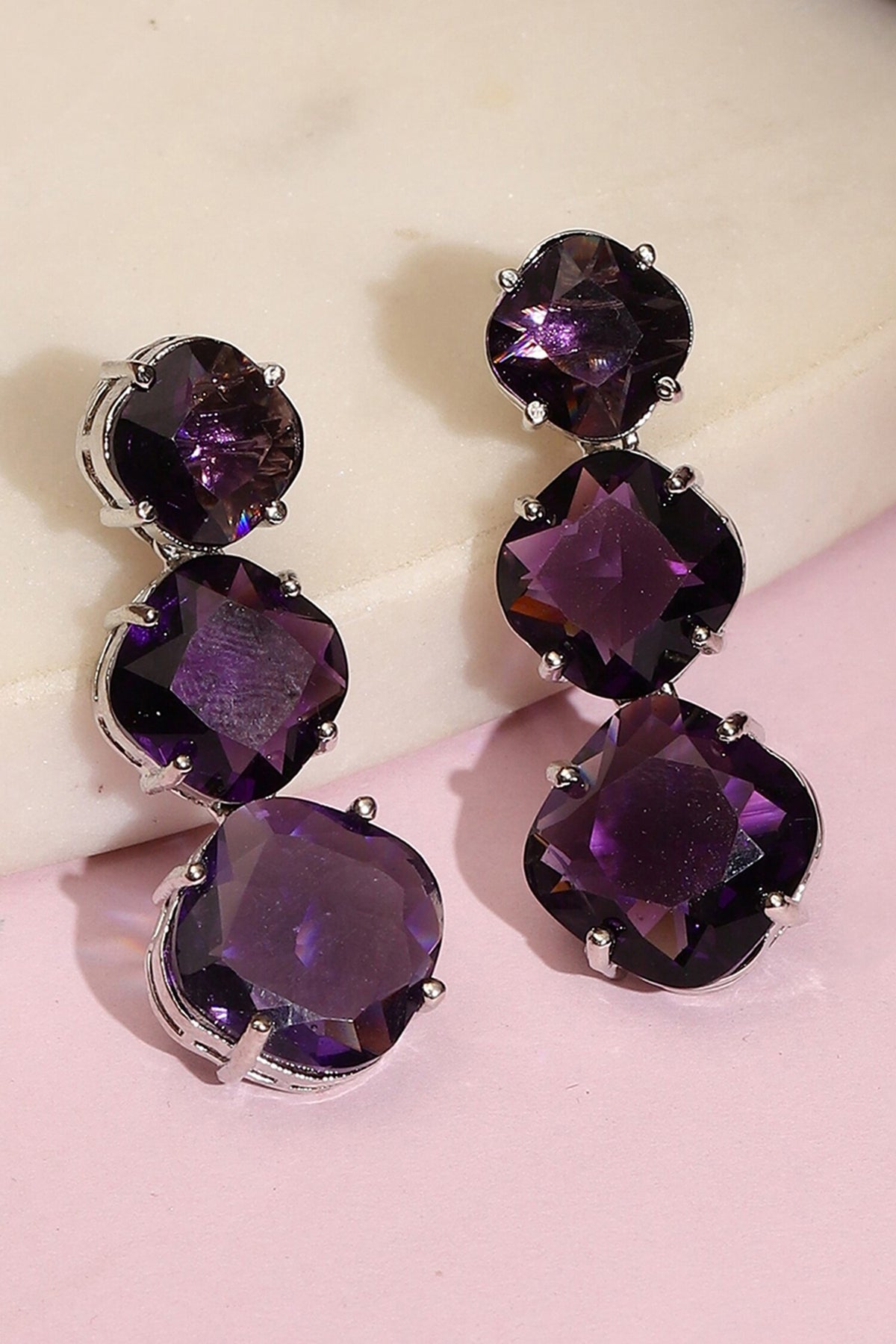 Purple Stone Designer Earrings 