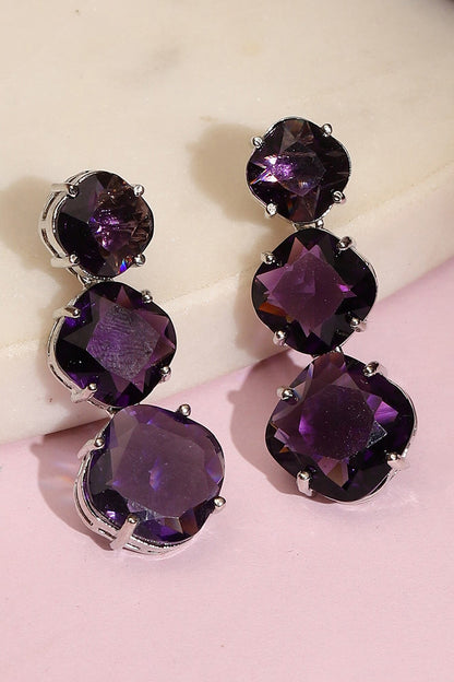 Purple Stone Designer Earrings 