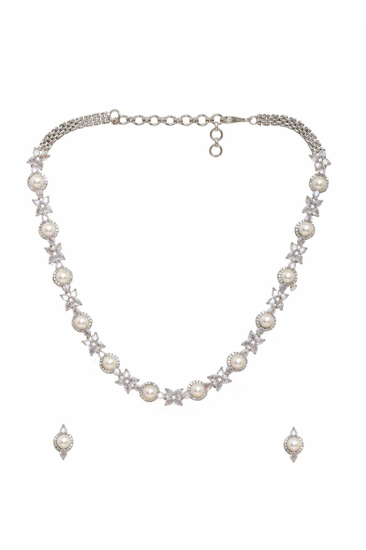 Pearl Embellished Necklace Set 