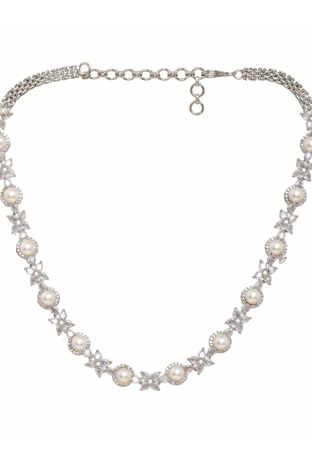 Pearl Embellished Necklace Set 