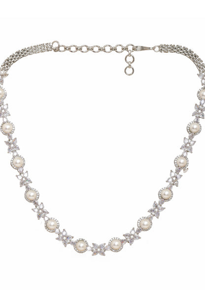 Pearl Embellished Necklace Set 