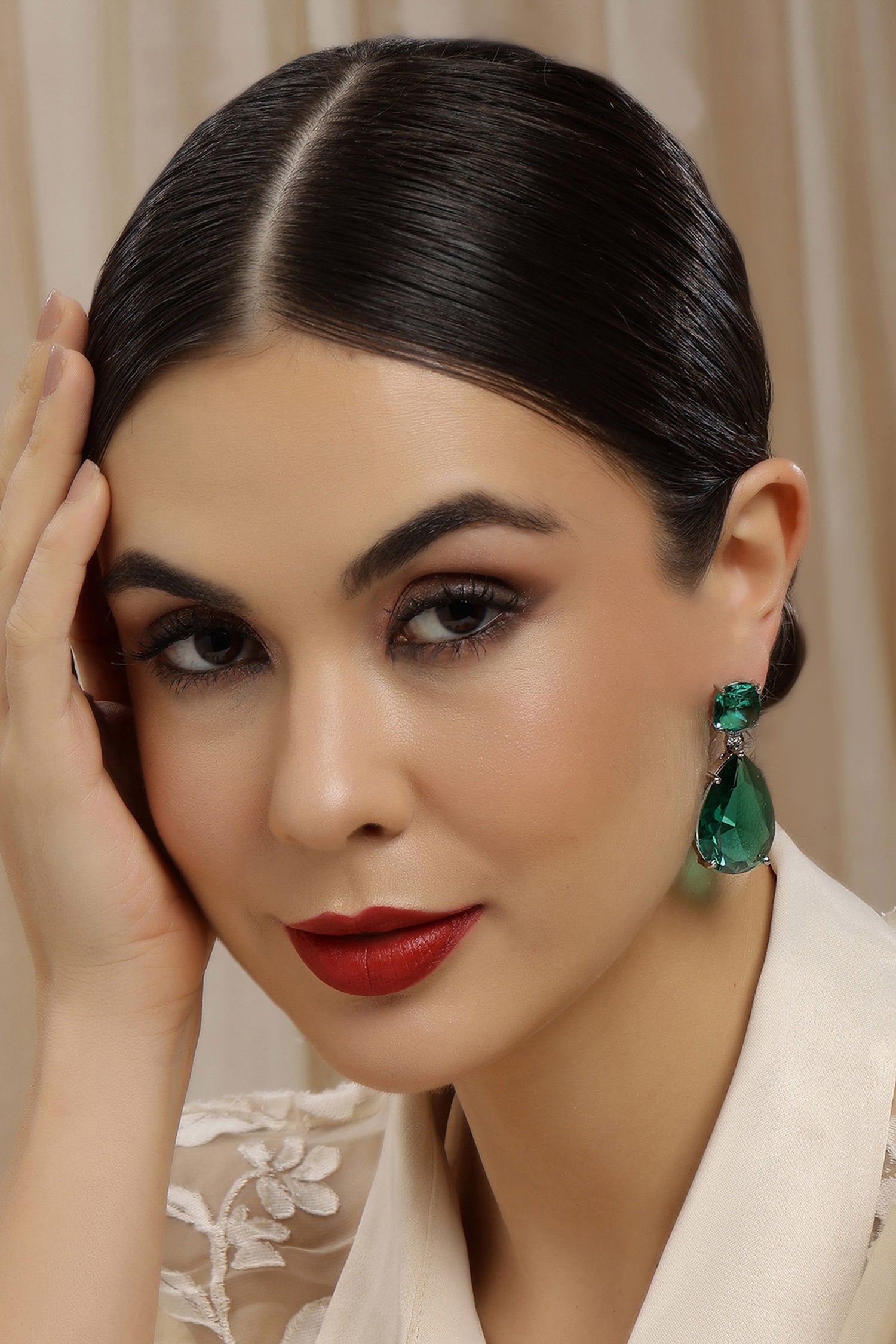 Green Doublet Earrings 