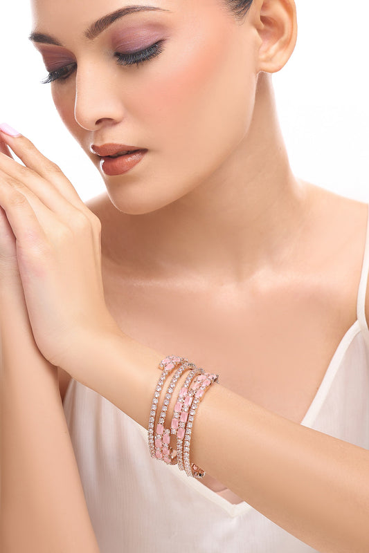 Rose Gold American Diamond Bangles 