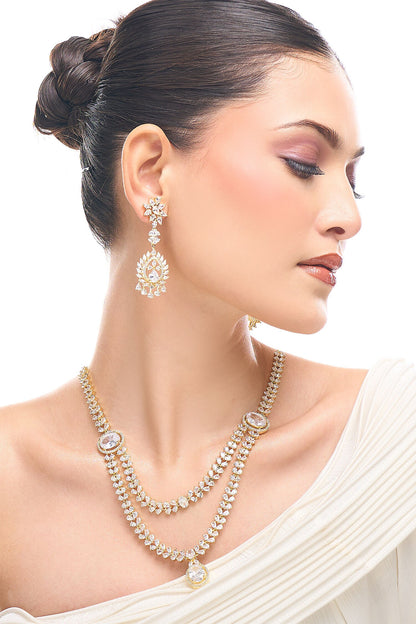 White American Diamond Jewelry Set 