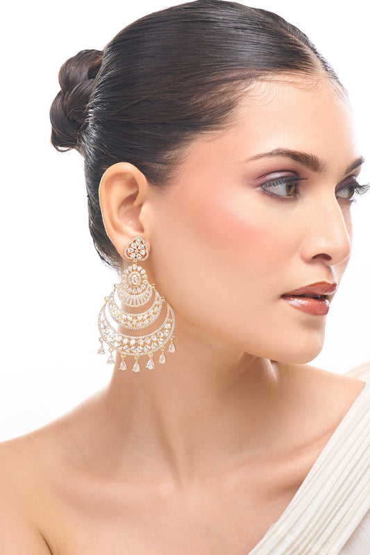 White American Diamond Earrings 