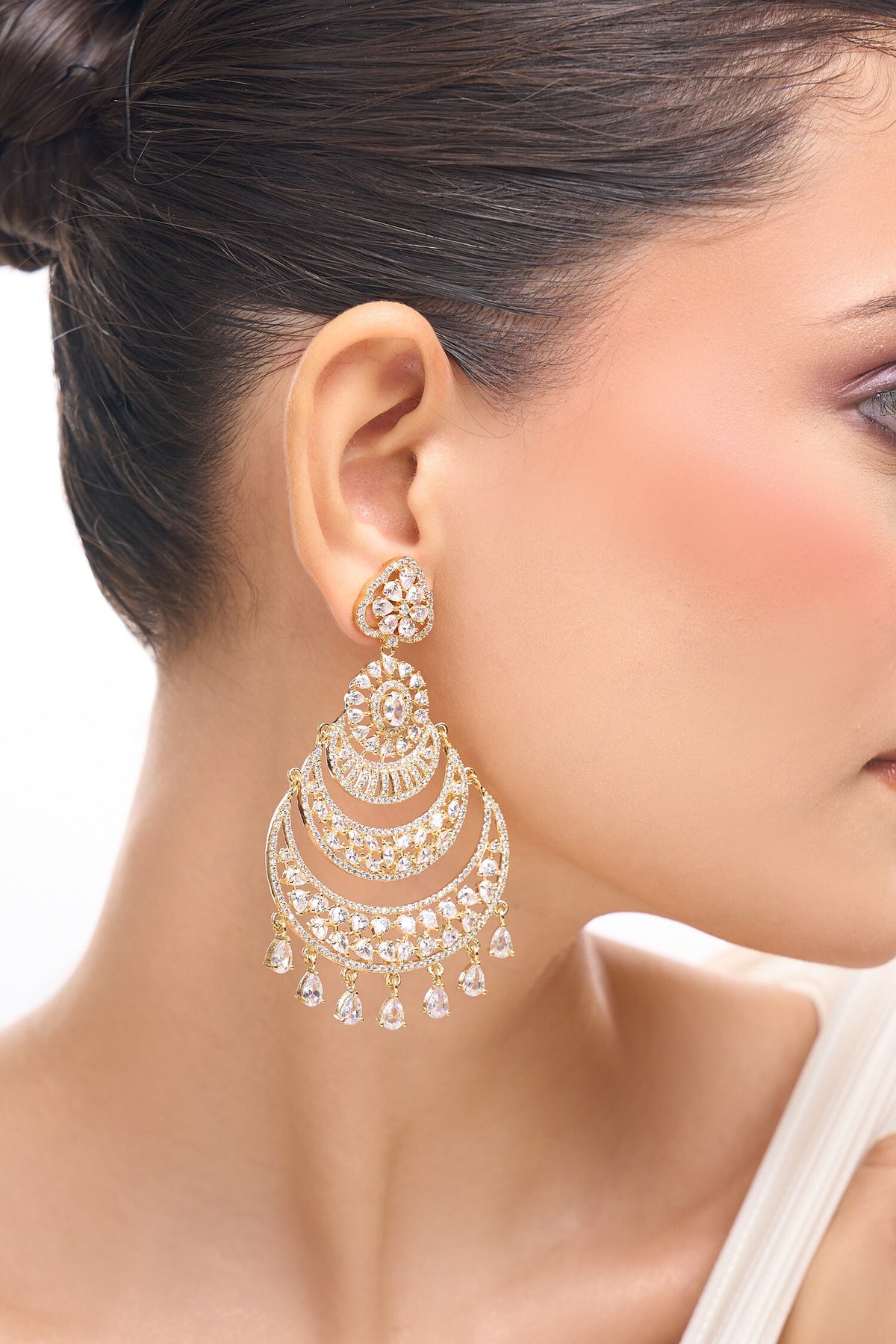 White American Diamond Earrings 