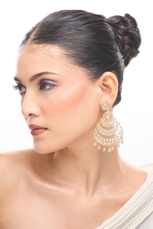 Pink American Diamond Earrings 