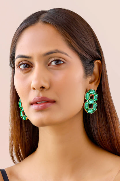 Emerald Green Swarovski Stud Earrings 