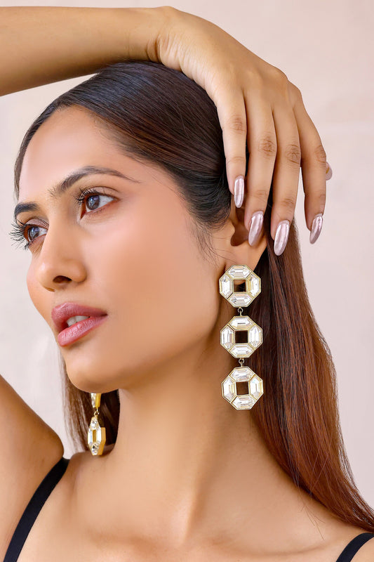 Cavana White Crystal Danglers 