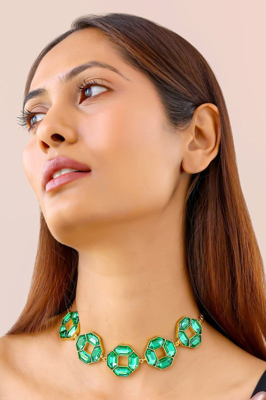 Emerald Crystal Necklace Set 