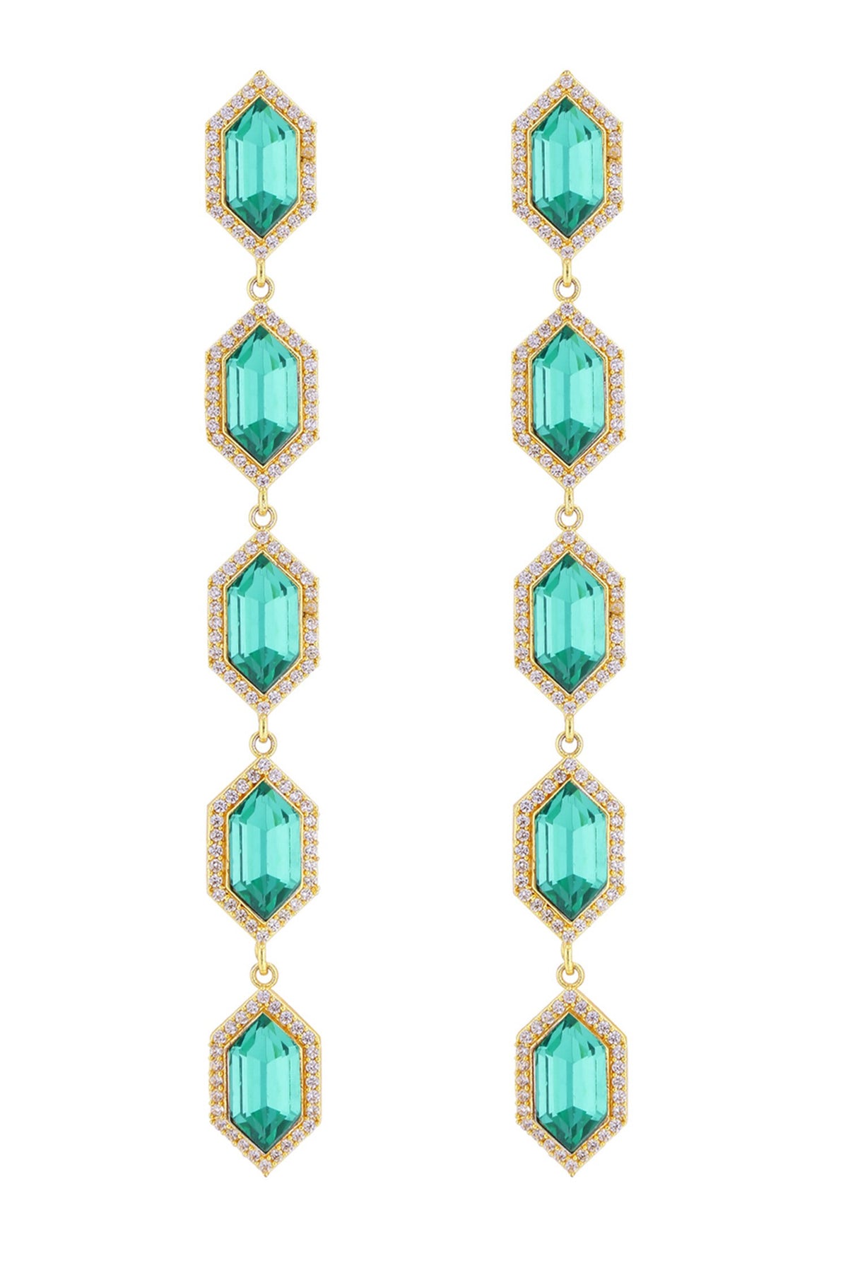 Emerald Green Crystal Danglers 