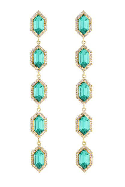 Emerald Green Crystal Danglers 
