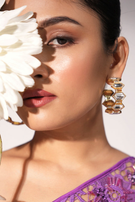 Cavana Hoops with White Crystals 