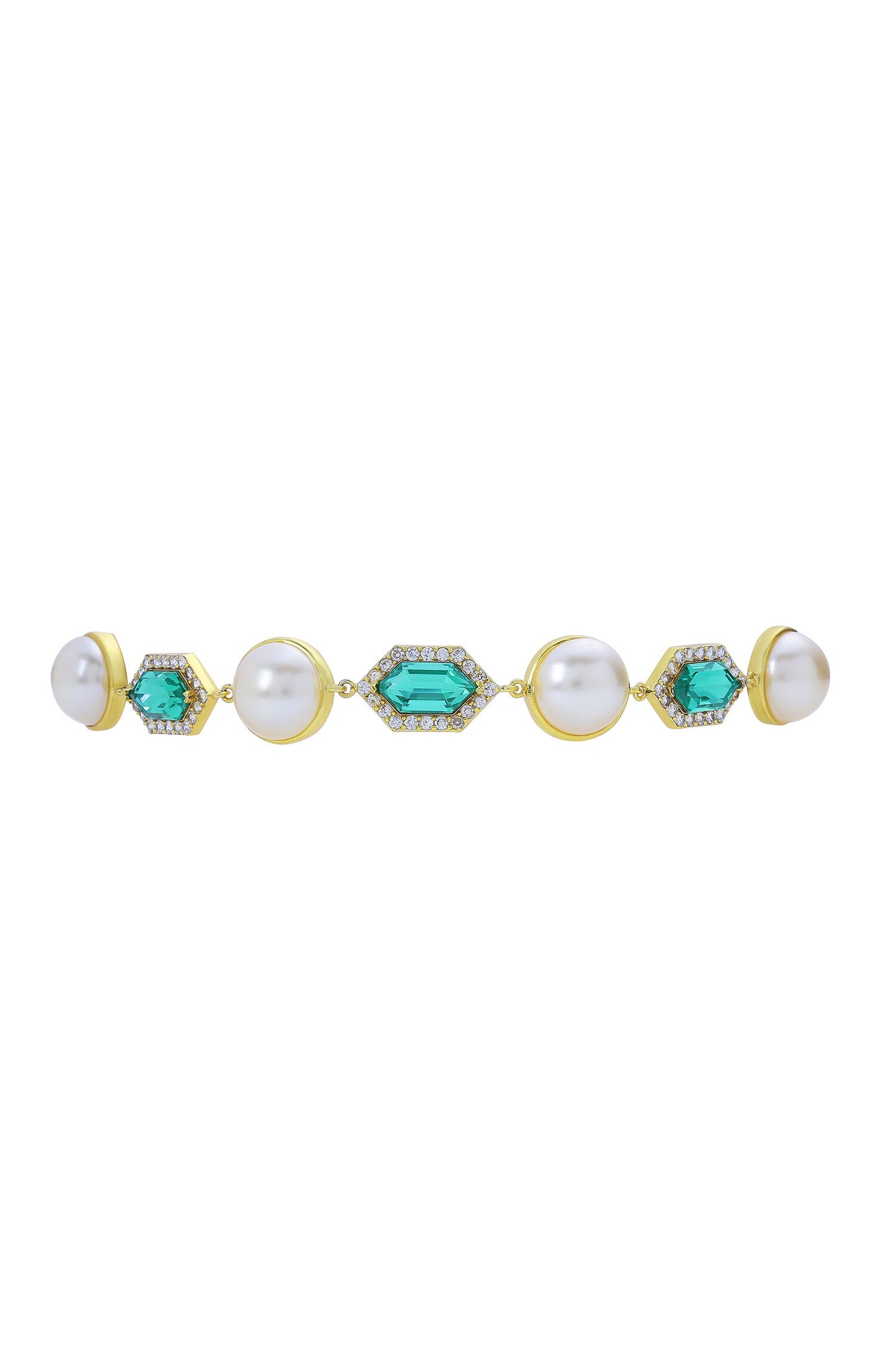 Emerald Crystal Pearl Choker 