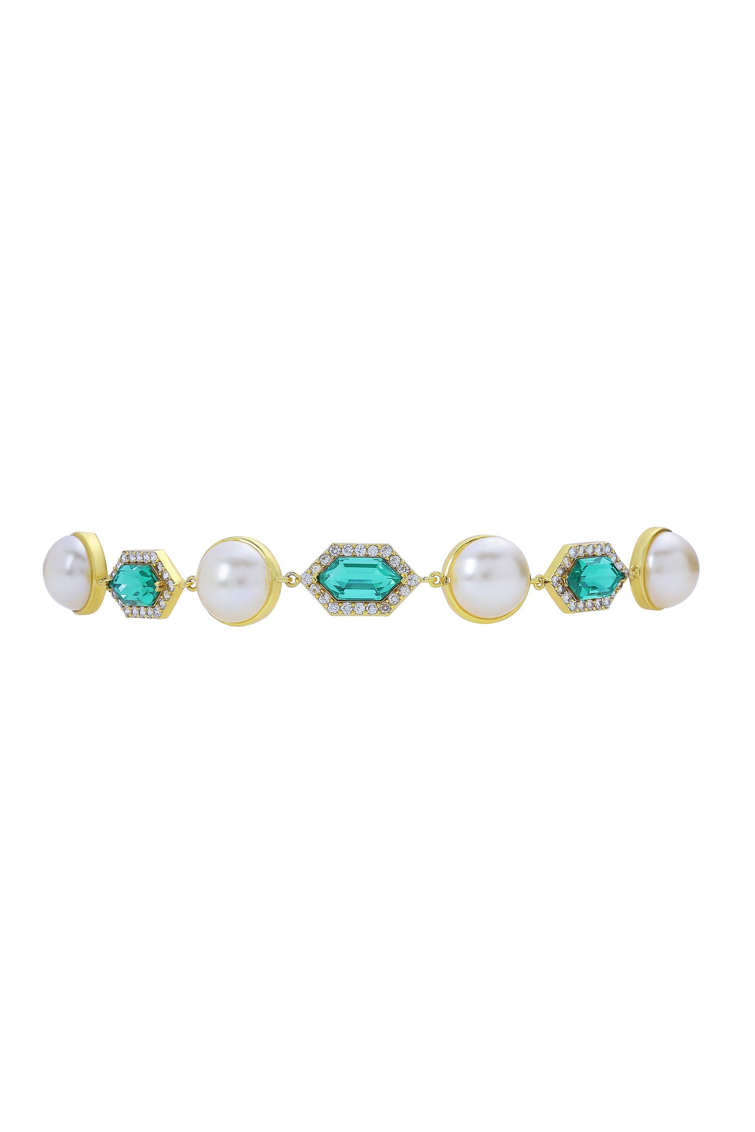 Emerald Crystal Pearl Choker 
