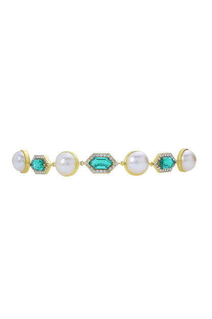Emerald Crystal Pearl Choker 