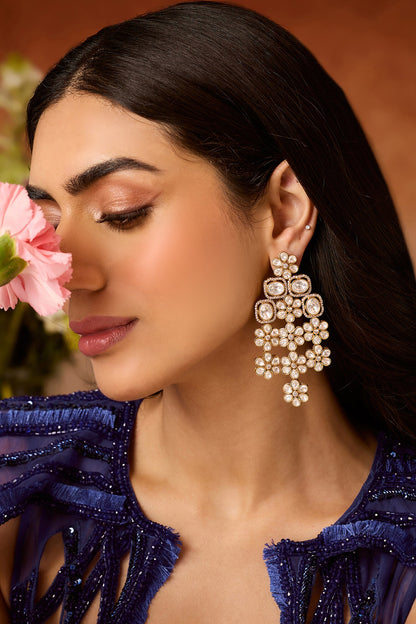 Floral Victorian Polki Earrings 