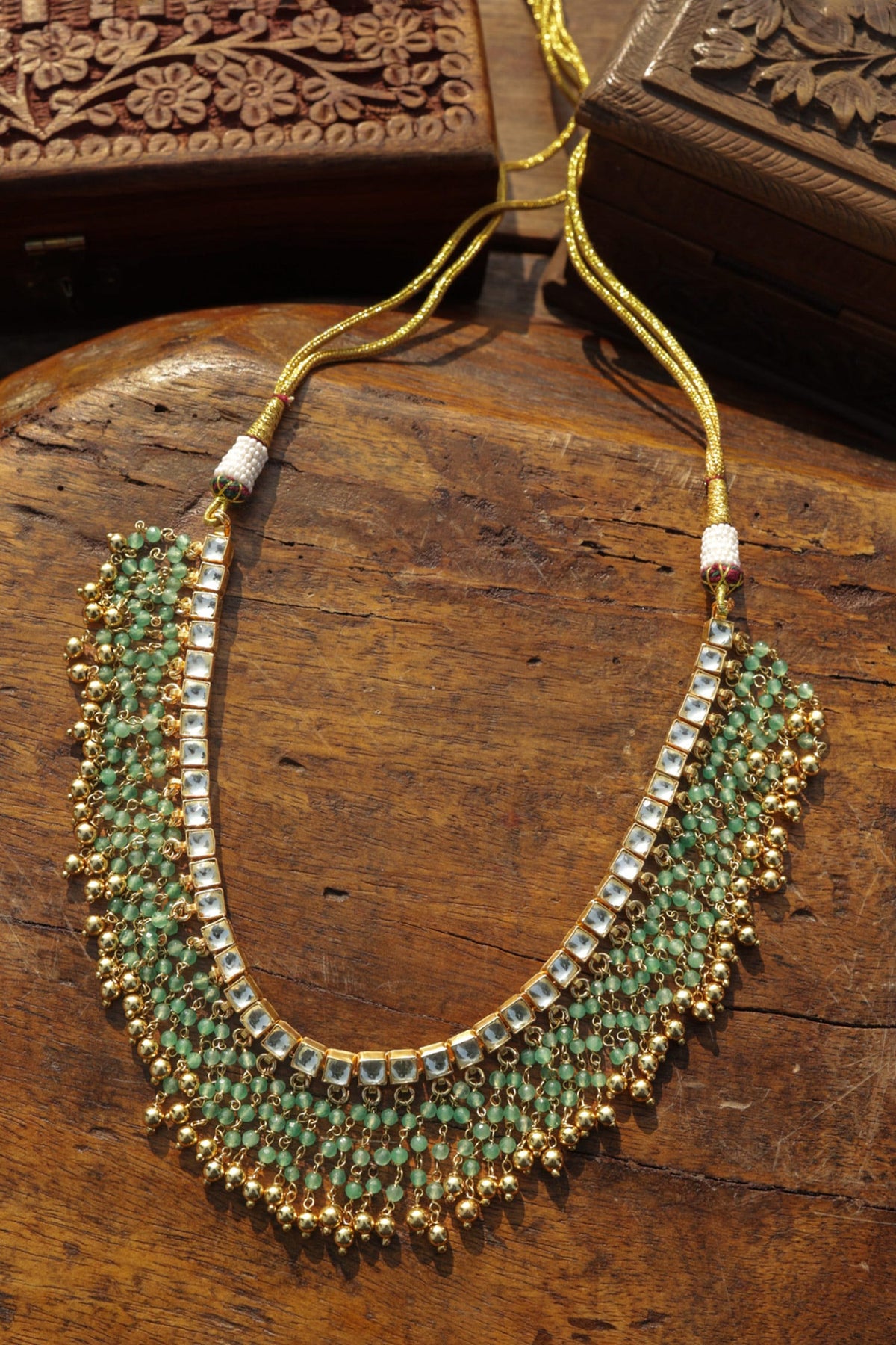Kundan Mint Necklace 