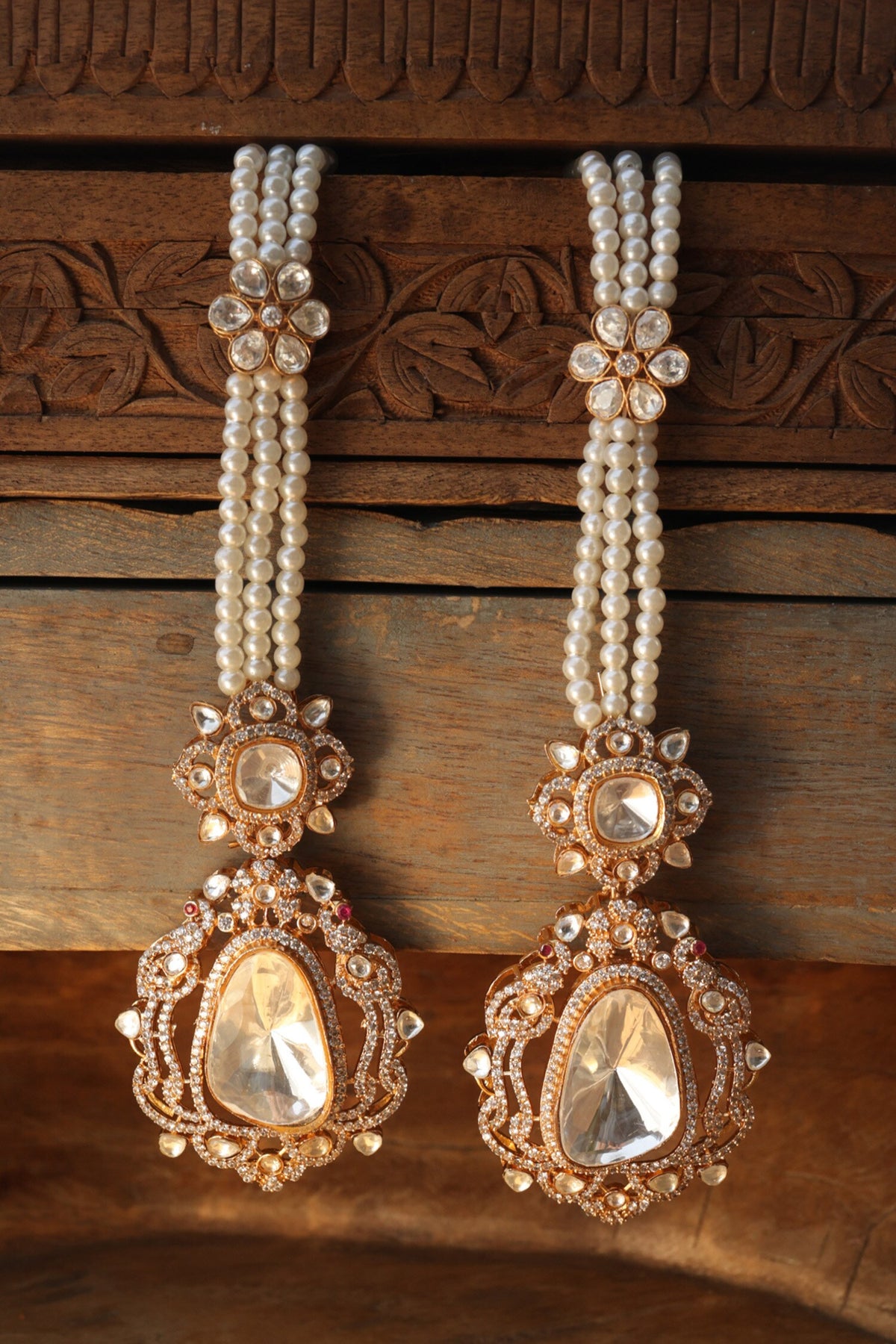 Polki & Pearl Statement Earrings 